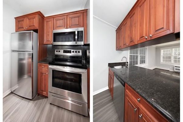 Interior, Kitchen, Stainless Steel Appliances, Wood Texture Flooring