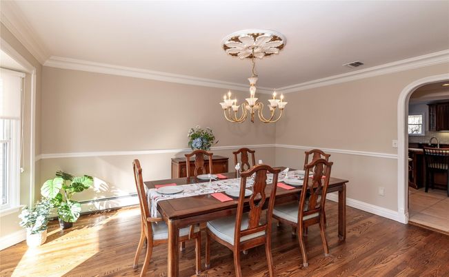 Chandelier, Dining room, Interior, Wood Texture Flooring