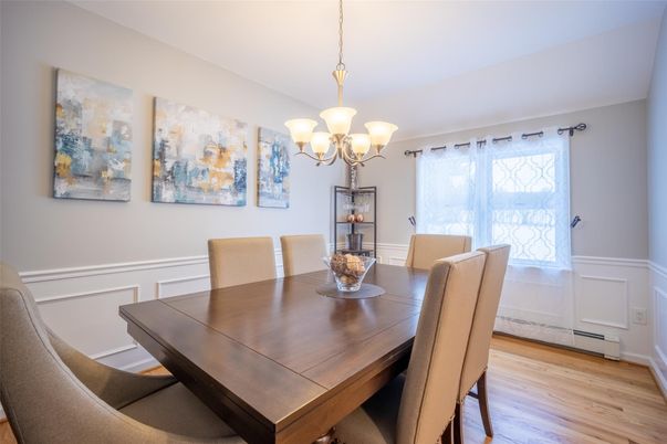 Chandelier, Dining room, Interior, Wood Texture Flooring