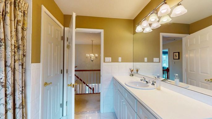 Bathroom, Chandelier, Dual Sink Vanities, Interior
