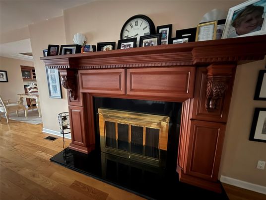 Fireplace, Interior, Wood Texture Flooring
