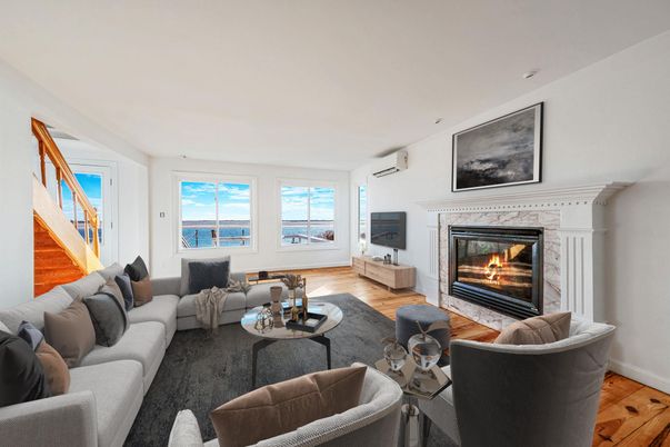 Fireplace, Interior, Living room, Water, Wood Texture Flooring
