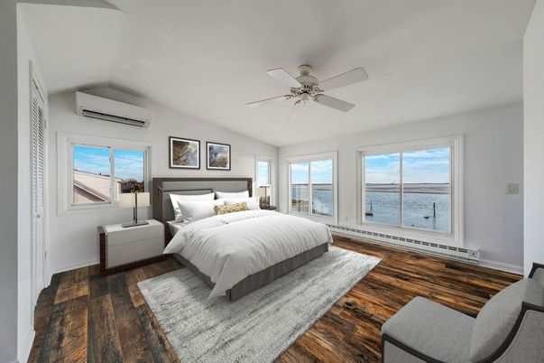 Bedroom, Interior, Water, Wood Texture Flooring