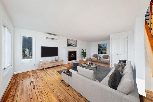 Fireplace, Interior, Living room, Wood Texture Flooring