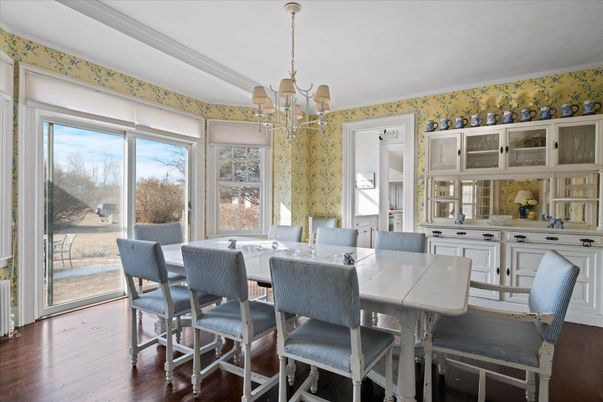 Chandelier, Dining room, Interior, Wood Texture Flooring