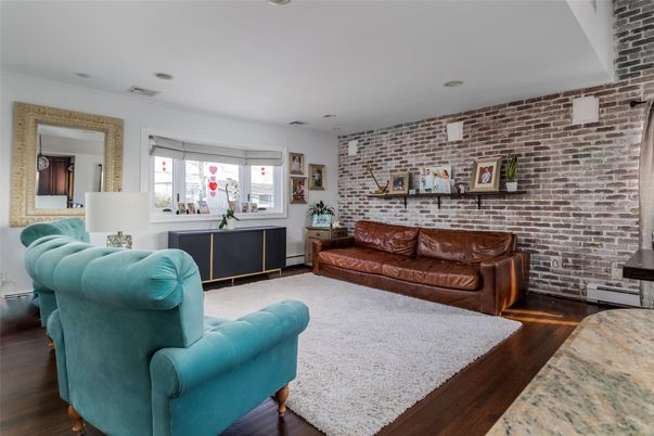 Interior, Living room, Stone Walls, Wood Texture Flooring