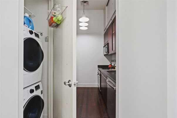 Interior, Pendant Lights, Utility Closets, Washer, Wood Texture Flooring