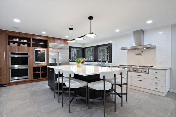 Interior, Kitchen, Pendant Lights, Recessed Lighting, Stainless Steel Appliances