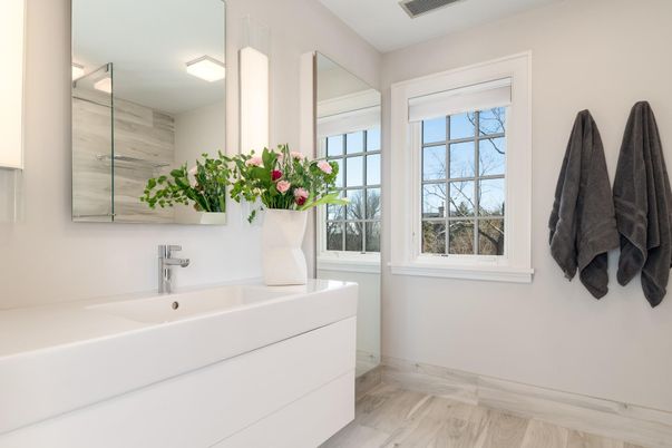 Bathroom, Interior, Wood Texture Flooring