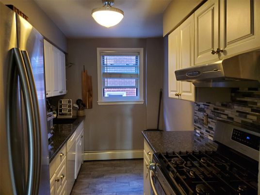 Interior, Kitchen, Stainless Steel Appliances, Wood Texture Flooring