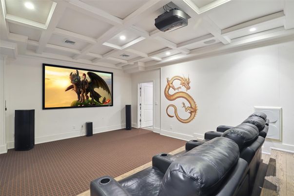 Home Theatre Room, Interior, Projection Screen, Recessed Lighting, Theatre Room