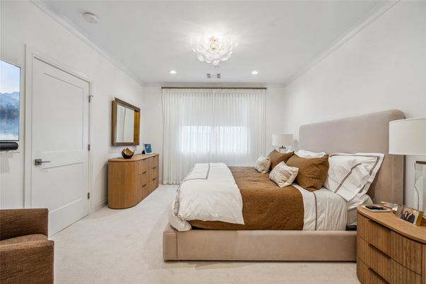 Bedroom, Chandelier, Interior, Recessed Lighting