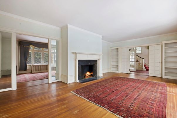 Empty room, Fireplace, Interior, Wood Texture Flooring