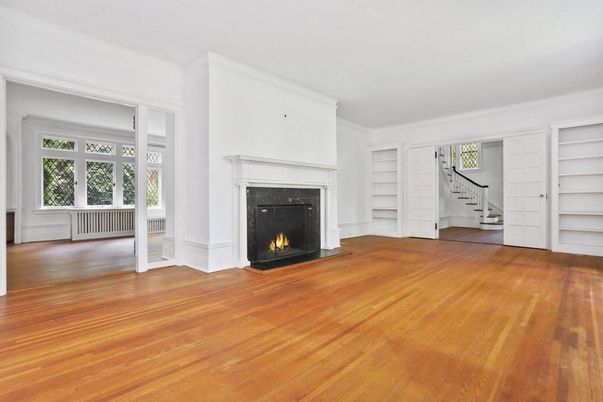 Empty room, Fireplace, Interior, Wood Texture Flooring