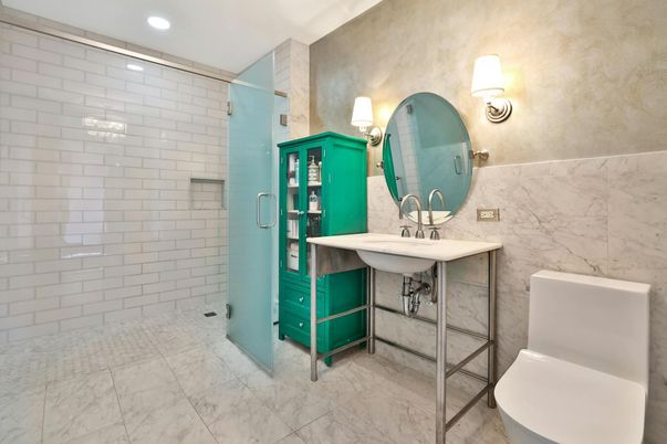 Bathroom, Interior, Marble, Recessed Lighting