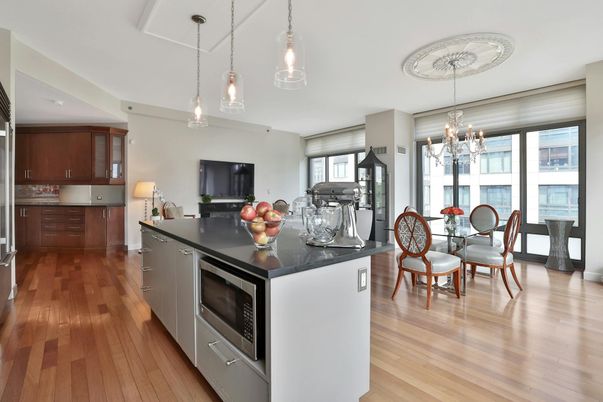 Chandelier, Dining room, Interior, Kitchen, Pendant Lights, Wood Texture Flooring