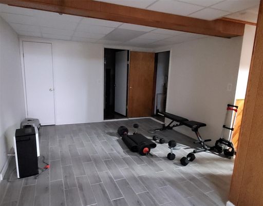 Fitness Equipment, Interior, Wooden Beams, Wood Texture Flooring