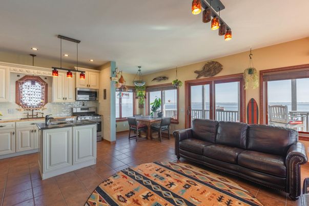 Dining room, Interior, Kitchen, Living room, Pendant Lights, Recessed Lighting, Stainless Steel Appliances, Water