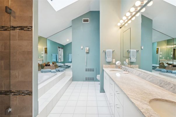 Bathroom, Dual Sink Vanities, Interior, Recessed Lighting