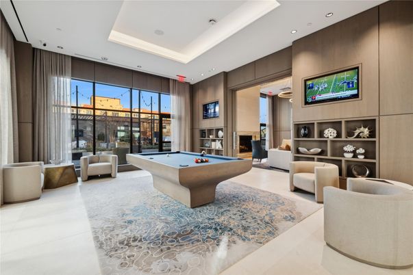 Billiard Table, Fireplace, Game Room, Interior, Recessed Lighting