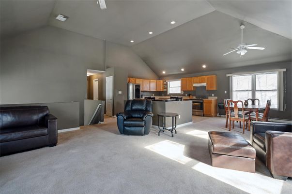 Dining room, Interior, Kitchen, Recessed Lighting, Stainless Steel Appliances