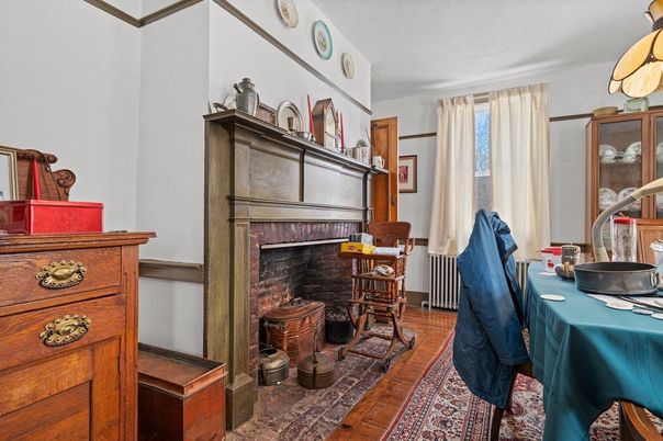 Fireplace, Home Office, Interior, Wood Texture Flooring