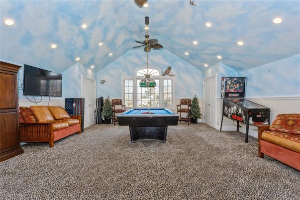 Billiard Table, Game Room, Interior, Recessed Lighting
