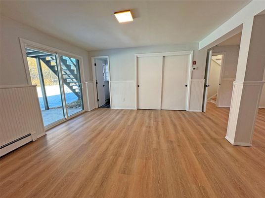 Empty room, Interior, Water, Wood Texture Flooring