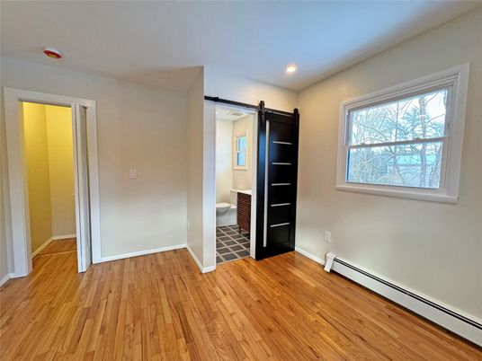Bathroom, Empty room, Interior, Recessed Lighting, Wood Texture Flooring