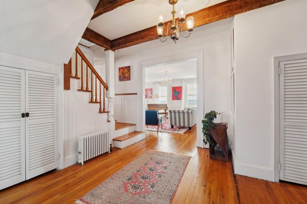 Chandelier, Interior, Wooden Beams, Wood Texture Flooring