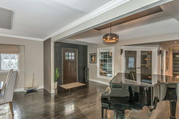 Interior, Pendant Lights, Piano, Wood Texture Flooring