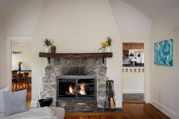 Fireplace, Interior, Wood Texture Flooring
