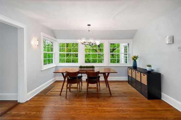 Chandelier, Dining room, Interior, Wood Texture Flooring