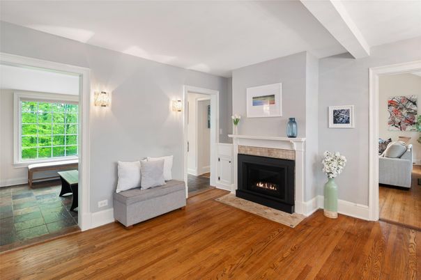 Fireplace, Interior, Wood Texture Flooring