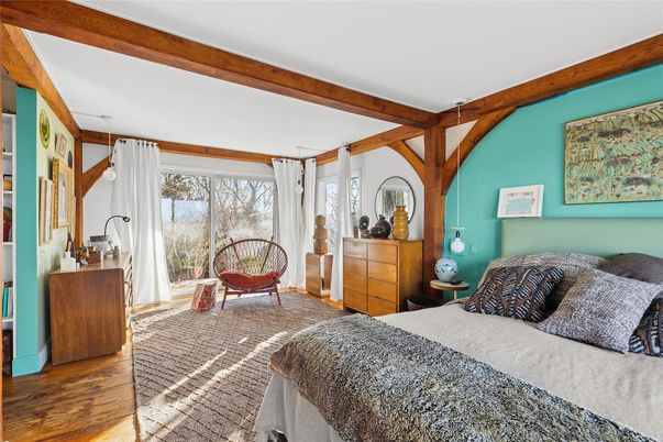 Bedroom, Interior, Wooden Beams, Wood Texture Flooring