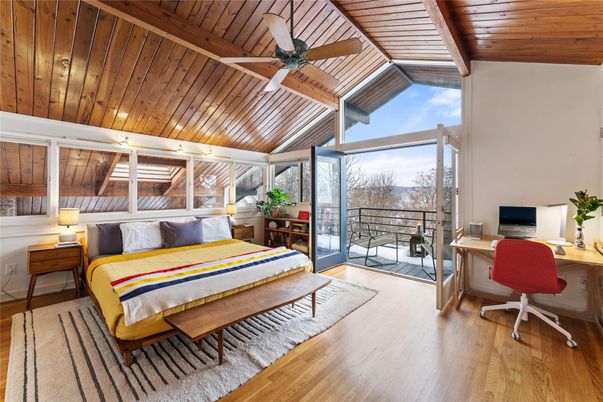 Bedroom, Home Office, Interior, Wooden Beams, Wooden Ceilings, Wood Texture Flooring