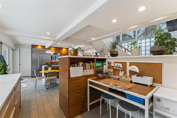 Dining room, Interior, Kitchen, Recessed Lighting, Stainless Steel Appliances