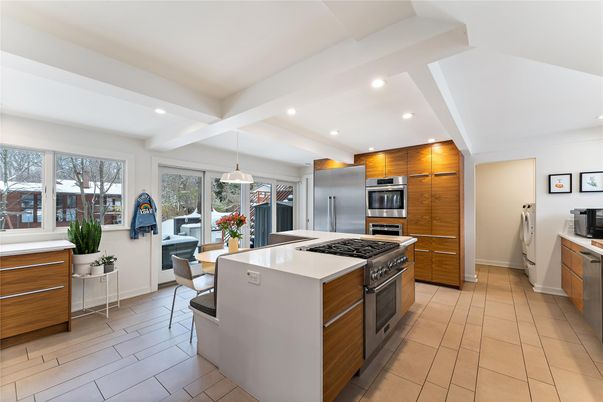 Interior, Kitchen, Pendant Lights, Recessed Lighting, Stainless Steel Appliances