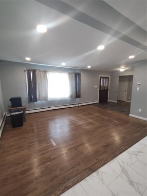 Empty room, Interior, Marble, Recessed Lighting, Wood Texture Flooring