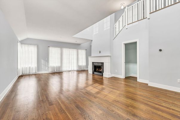 Empty room, Fireplace, Interior, Wood Texture Flooring