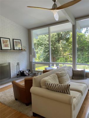 Interior, Living room, Stone Walls, Wood Texture Flooring