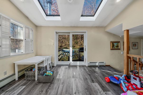 Glass Ceilings, Interior, Recessed Lighting, Wood Texture Flooring