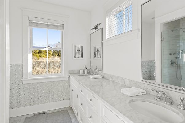Bathroom, Dual Sink Vanities, Glass Shower, Interior
