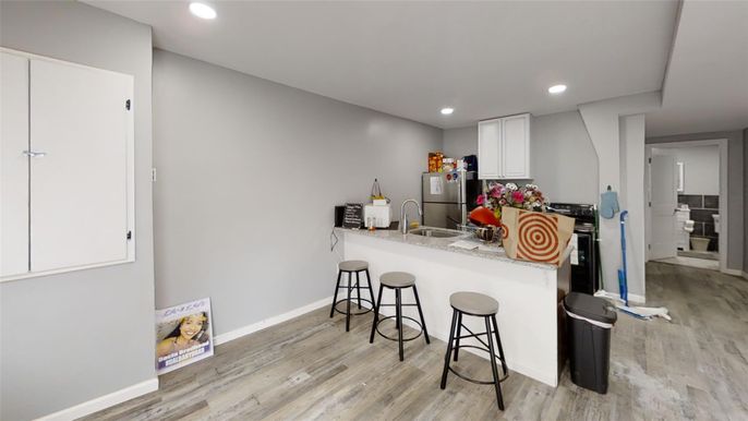 Interior, Kitchen, Recessed Lighting, Wood Texture Flooring