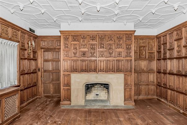 Fireplace, Interior, Wood Texture Flooring, Wooden Walls