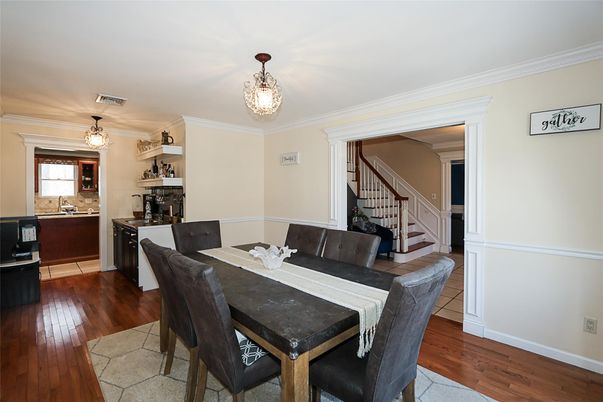 Chandelier, Dining room, Interior, Wood Texture Flooring