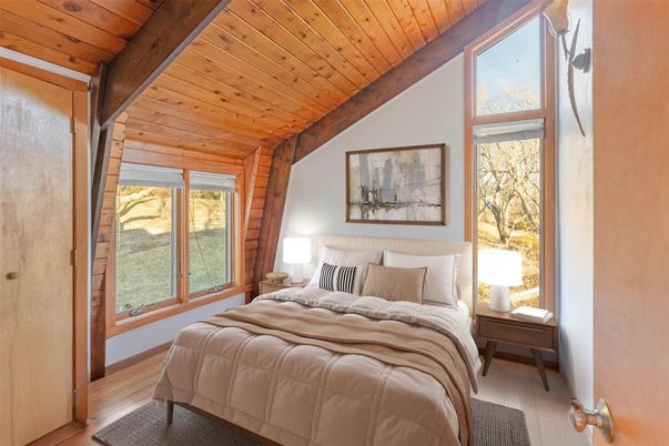 Bedroom, Interior, Wooden Ceilings, Wood Texture Flooring, Wooden Walls