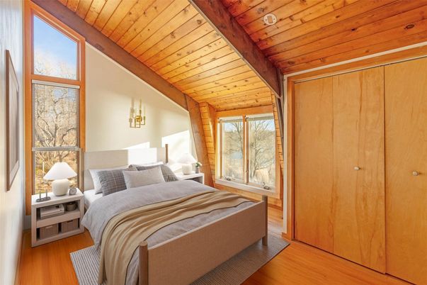 Bedroom, Interior, Wooden Beams, Wooden Ceilings, Wood Texture Flooring, Wooden Walls