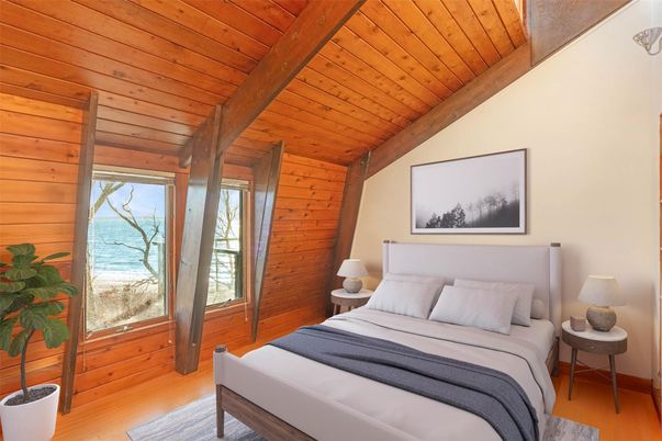 Bedroom, Interior, Wooden Beams, Wooden Ceilings, Wood Texture Flooring, Wooden Walls