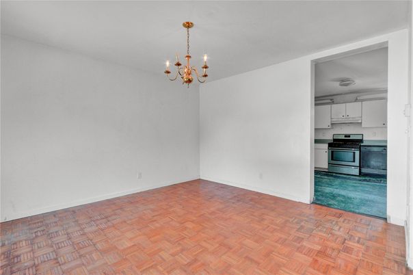 Chandelier, Empty room, Interior, Kitchen, Wood Texture Flooring